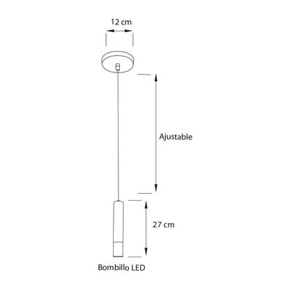 Lámpara Colgante 1 Luz Moderna Milano 27
