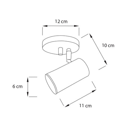 Lámpara Spot 1 Luz Industrial para techo o pared Onix