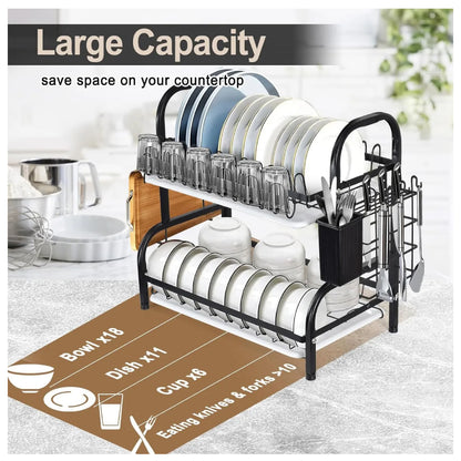 Escurridor De Platos 2 Niveles Negro Org